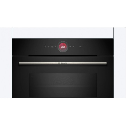 Компактная духовка с микроволновкой Bosch 45л, 16 типов нагрева, инвертор, SoftClose и SoftOpen, черная