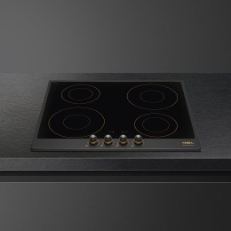 Встраиваемая индукционная панель SMEG si764aom, 60 см, антрацит, латунная фурнитура