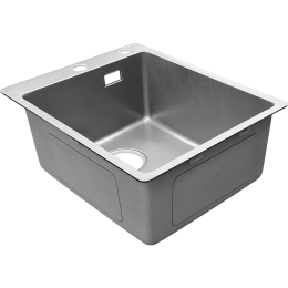 METAL 4050 silver 1 чаша 360*420*205, общий размер: 400*500*200, монтаж: универсальный, материал: нержавеющая сталь AISI 304, цвет: серебро