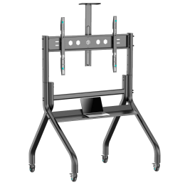 Мобильная стойка ts2080 black для ТВ 60-120, высота 128-158 см, макс. нагрузка 150 кг, колеса с блокировкой.