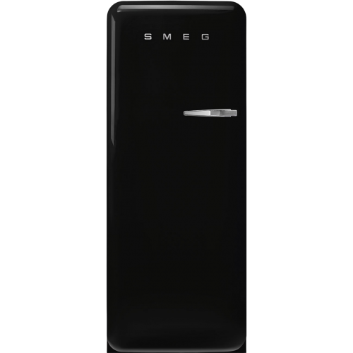 Холодильник SMEG 60 см, однодверный, 270 л, стиль 50-х годов, черный, с морозильной камерой и LED подсветкой