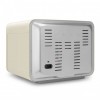 Мини-печь Smeg, поворотные переключатели, LCD дисплей, 10 функций приготовления, пар, таймер, акустический сигнал, галогенная подсветка, 3 стекла в дверце, электронный контроль температуры, объем 30 л, стиль 50-х годов, цвет кремовый