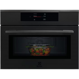 Встраиваемая СВЧ Electrolux KVM9E2XT, 44 л, 1000 Вт, гриль 1200 Вт, электронное управление, автоприготовление, черный.
