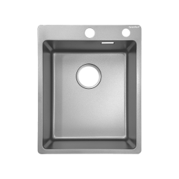 METAL 4050 silver 1 чаша 360*420*205, общий размер: 400*500*200, монтаж: универсальный, материал: нержавеющая сталь AISI 304, цвет: серебро