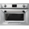 Встраиваемый духовой шкаф с СВЧ SMEG - Компактный многофункциональный духовой шкаф 60 см, 11 функций, нержавеющая сталь с защитой от отпечатков пальцев