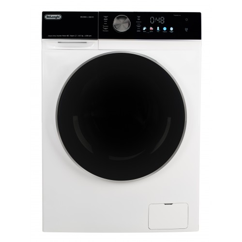 Стиральная машина Delonghi 10.5 кг, 1200 об/мин, инверторный мотор, 14 программ, LED дисплей, глубина 62.8 см