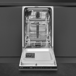 Посудомоечная машина Smeg/ Посудомоечная машина Smeg, 45 см, 10 комплектов, 3 корзины, 8 программ, сенсорное управление, отсрочка старта, автоматическое открывание дверцы, инверторный мотор, сенсор чистоты воды, полная защита от протечек, функция "ст