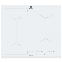 Встраиваемая индукционная панель ELECTROLUX eiv63440bw, 59 см, белая, с индивидуальным слайдером, 3-хступенчатая индикация тепла, таймер отключения.