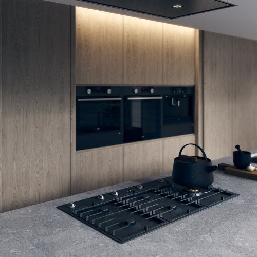 Встраиваемая газовая панель ASKO 476659 | 4 конфорки, гибридные, Super Vario Wok, чугунные решетки, автоподжиг, антрацит