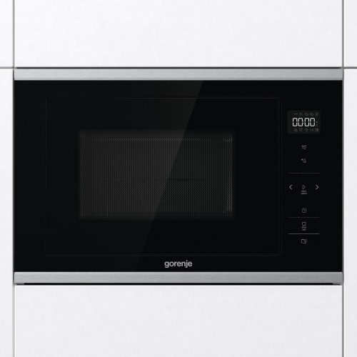 Встраиваемая микроволновая печь Gorenje, 20 л, 5 уровней мощности, гриль, черная, размеры 38x56.8x34 см