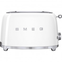 Тостер Smeg tsf01wheu, 50-е, 2 ломтика, нержавеющая сталь, 6 уровней поджаривания, белый