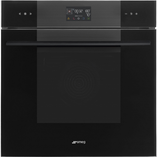 Встраиваемый духовой шкаф SMEG с паром, 60 см, 12 функций, черное стекло, класс А++