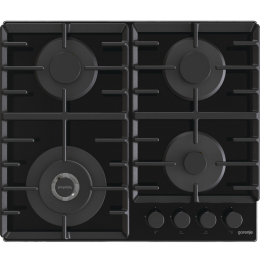 Встраиваемая газовая панель GORENJE gtw642syb, 60 см, Газ-контроль, чугунные решетки, черный