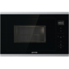Встраиваемая микроволновая печь Gorenje, 20 л, 5 уровней мощности, гриль, черная, размеры 38x56.8x34 см