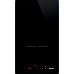 Варочная панель SMEG SE232TD2, 30 см, 2 зоны, сенсор, 9 уровней мощности, таймер, черная