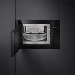 Встраиваемая микроволновая печь SMEG/ Встраиваемая микроволновая печь SMEG, ВхШхГ 38.8х59.5х40.1 см, 6 функций, 8 автоматических программ, гриль, цифровой дисплей, сенсорное управление, таймер, быстрый старт, объем 25 л, подсветка, поворотный стол, цвет ч