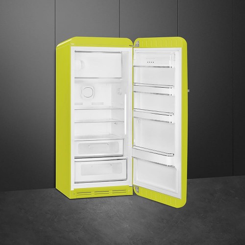 Холодильник SMEG 1530x601x728 мм, однокамерный, стиль 50-х, цвет лайм, объем 270 л, инверторный компрессор, LED освещение