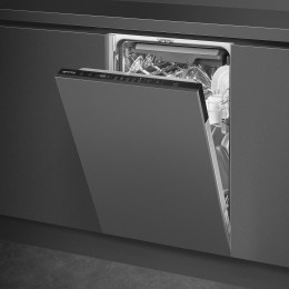 Посудомоечная машина Smeg/ Посудомоечная машина Smeg, 45 см, 10 комплектов, 3 корзины, 8 программ, сенсорное управление, отсрочка старта, автоматическое открывание дверцы, инверторный мотор, сенсор чистоты воды, полная защита от протечек, функция "ст