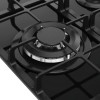 Варочная поверхность MONSHER 45 см: газовая, High-Tech, с автоматическим электроподжигом и газ-контролем, чугунные решетки, черный цвет