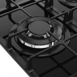 Варочная панель MGG 43 Noir, газ, 3 конфорки, 45 см, электроподжиг, газ-контроль, чугунные решетки, черная.