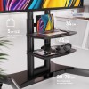 Мобильная стойка ONKRON для ТВ 40-70 с наклоном 0°, поворотом 0°, высотой 1200-1500мм, 2 полками и колесиками, черная