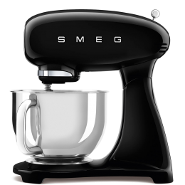 Миксер Smeg SMF03BLEU, 0,8 кВт, 4,8л, 10 скоростей, 4 насадки, черный