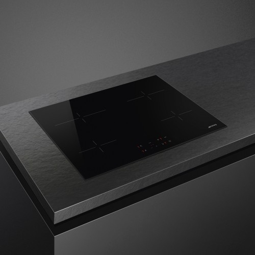 Варочная поверхность SMEG/ Варочная поверхность SMEG, 60 см, прямой край, 4 зоны нагрева, Hi-Light, 9 уровней мощности, автоматическое выключение, индикация остаточного тепла, таймер, бустер, сенсорное управление, цвет черный