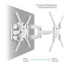 Кронштейн ONKRON 37-70 с наклоном -2°/+10° и поворотом 140º, макс. нагрузка 36,4 кг, белый