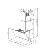 Наклонная вытяжка MONSHER 50 см - 700 м³/ч, механическое управление, 3 скорости, LED освещение, металлические фильтры, отвод/рециркуляция