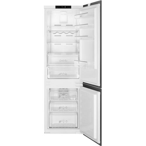 Встраиваемый холодильник SMEG 1775х540х545 мм с No-Frost, объем 185+69л, нижняя морозильная камера, скользящие направляющие