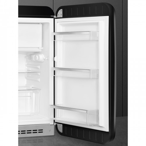Холодильник SMEG 50-х годов, однокамерный, черный, 122 л, с морозильной камерой и компрессором, энергоэффективность D