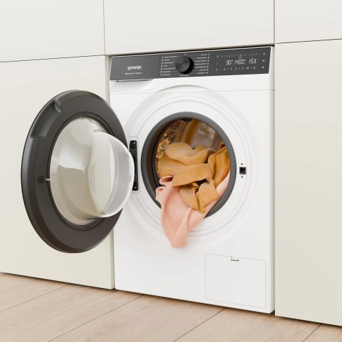 Стиральная машина Gorenje/ Стиральная машина Gorenje, отдельностоящая, ВхШхГ 850х600х540 мм, загрузка 9 кг, 15 программ, 1400 об/мин, поворотное/сенсорное управление, цифровой дисплей, Wi-Fi, пар, дозагрузка белья, мотор Inverter Power Drive, цвет белый