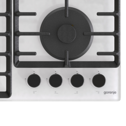 Встраиваемая газовая панель GORENJE gtw642syw, 60 см, чугунные решетки, вок, газ-контроль, белая