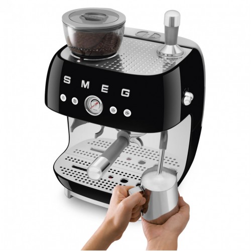 H1: Кофемашина SMEG EGF03BLEU с встроенной кофемолкой, черная - идеальный выбор для любителей эспрессо