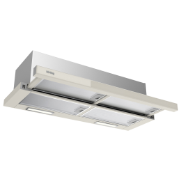 Встраиваемая вытяжка Korting KHP 9815 GB, 90 см, 800 м³/ч, 3 режима, механическое управление, LED, бежевое стекло, 59 дБ.