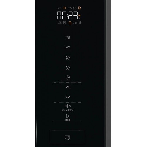 Встраиваемая микроволновая печь Gorenje 20 л с грилем, 15 автопрограмм и электронным управлением - черная, размеры 38.6х59.4х31.7 см