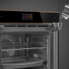 Встраиваемый духовой шкаф SMEG Dolce Stil Novo с паром и пиролитической очисткой, 60 см, 19 функций, черное стекло Eclipse, медный профиль