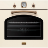 Встраиваемый духовой шкаф Korting Retro Calabria - Газовый, 59.8x59.5x56 см, с грилем, конвекцией, таймером и телескопическими направляющими, Слоновая кость + Бронза