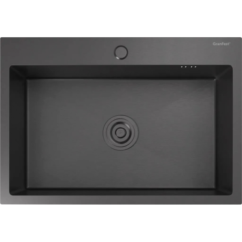 H1: Врезная мойка GRANFEST METAL 6545 PVD графит 600x350x205 мм из нержавеющей стали