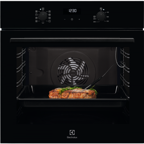 Встраиваемый духовой шкаф ELECTROLUX с паром, 60 см, каталитическая очистка, 72 л, 9 режимов, черный цвет