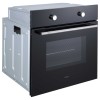 Духовой шкаф встраиваемый 60 см с механическим управлением, 65 л, 4 режима, черное стекло, универсальный противень и решетка-гриль