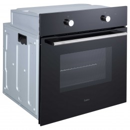 Духовой шкаф EVELUX EO 610 B, 60 см, 65 л, механическое управление, 4 режима, черное стекло.