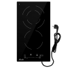 Варочная панель Monsher High-Tech Hi-Light 30 см – 2 конфорки, 9 уровней мощности, слайдерное управление, таймер, автоматическое отключение, черная