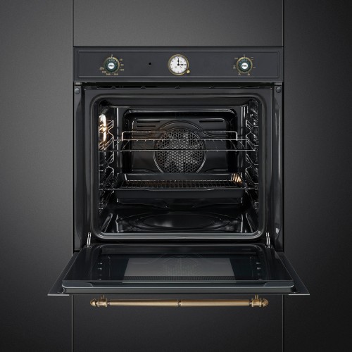 Встраиваемый духовой шкаф SMEG Cortina 60 см с 9 режимами, пиролизом и удобными поворотными переключателями - идеальный выбор для вашей кухни!