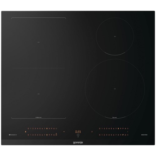 Варочная панель Gorenje 60 см, индукционная, 4 зоны нагрева, слайдерное управление, таймер, функции Bridge и PowerBoost, автоопределение посуды, защита от детей, черная
