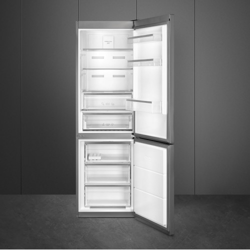 Холодильник SMEG 1860x595x650, No Frost, 324 л, Энергоэффективность Е, Нержавеющая сталь, Многопоточная система охлаждения