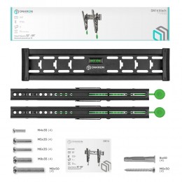Кронштейн ONKRON SN14 Black 32-65'' наклон 12° VESA до 400x400 мм, макс вес 56,8 кг