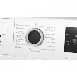 Bosch WAN28201ME - Стиральная машина, 8 кг, 1400 об/мин, фронтальная загрузка, белая, EcoSilenceDrive, панель на английском.