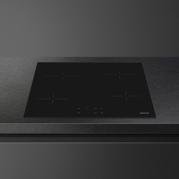 Варочная поверхность SMEG/ Варочная поверхность SMEG, 60 см, прямой край, 4 зоны нагрева, Hi-Light, 9 уровней мощности, автоматическое выключение, индикация остаточного тепла, таймер, бустер, сенсорное управление, цвет черный