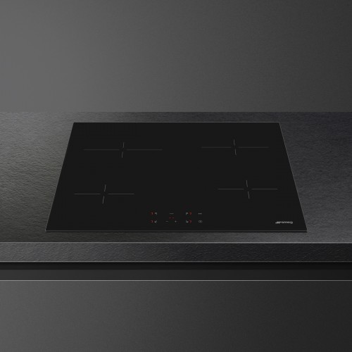 Варочная поверхность SMEG/ Варочная поверхность SMEG, 60 см, прямой край, 4 зоны нагрева, Hi-Light, 9 уровней мощности, автоматическое выключение, индикация остаточного тепла, таймер, бустер, сенсорное управление, цвет черный